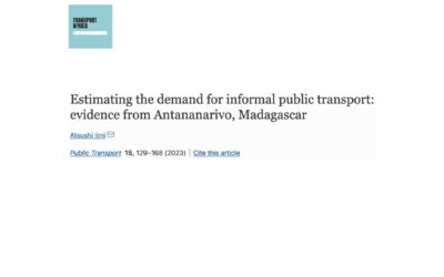 Estimating the demand for informal public transport: evidence from Antananarivo, Madagascar